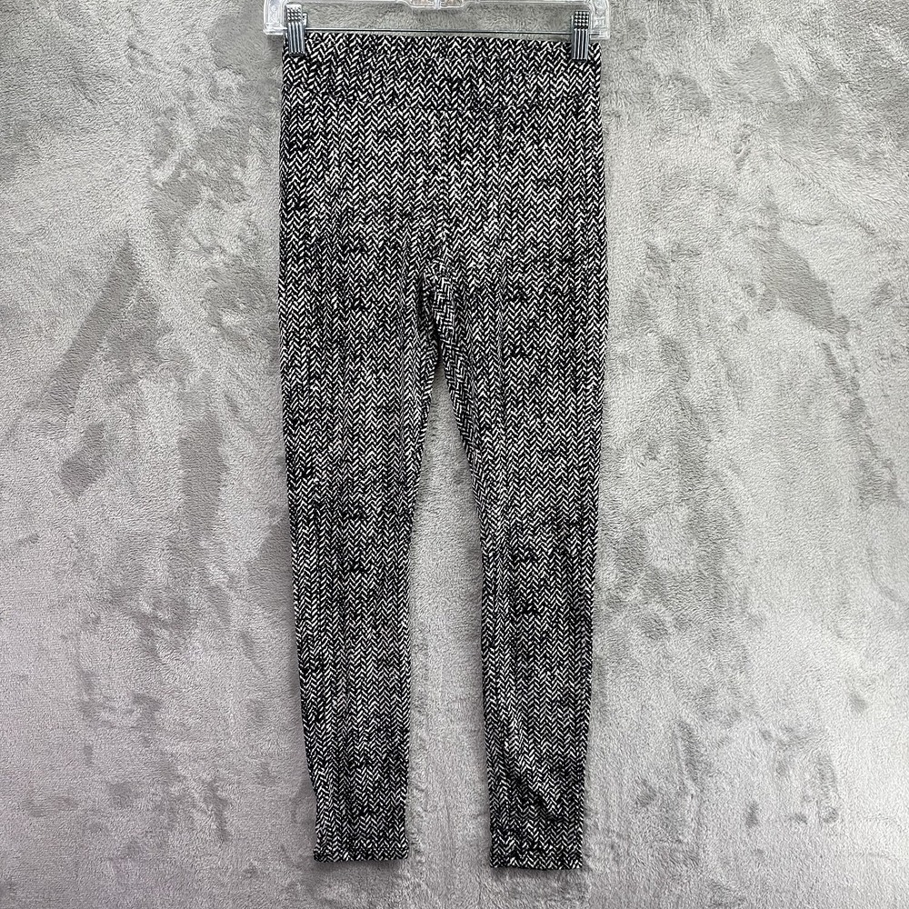 Bar III Black White Chevron Herringbone Leggings Women's XS Stretch Knit